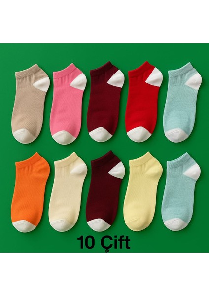 Çok Renkli 10’lu Patik Çorap