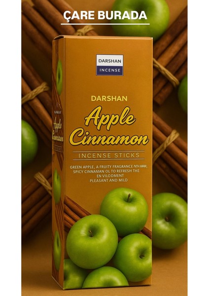 Darshan Incense - Apple & Cinnamon 20'li Çubuk Tütsü (Elma & Tarçın)