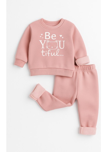 Kız Çocuk Mevsimlik Eşofman Takım Sweatshirt Alt Pamuklu Iki Ip Şardonlu Günlük Kombin 3-4-5-6 fiyatları
