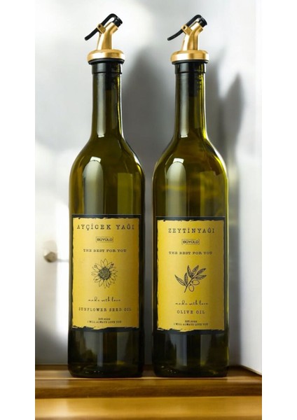 Stantsız Amber 2’li Cam 750ML Zeytinyağı Sıvıyağ Ayçiçek Yağı Şişesi Yağlık Yağdanlık fiyatları
