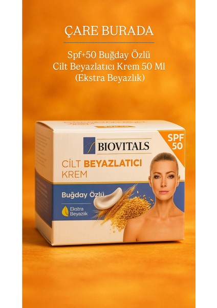 Biovitals - Spf+50 Buğday Özlü Cilt Beyazlatıcı Krem 50 ml (Ekstra Beyazlık)