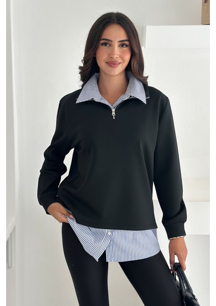 Fermuarlı Oversize Sweatshirt & Gömlek – Katmanlı Şehir Stili modelleri