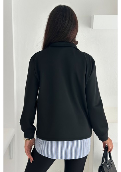 Fermuarlı Oversize Sweatshirt & Gömlek – Katmanlı Şehir Stili