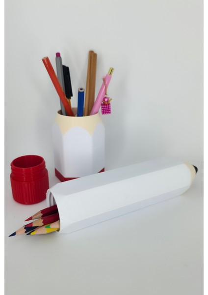 Kalem Kutusu Kalemlik Takımı – Hexa Kalemlik ve Kalem Kutusu 5X5X22CM Altıgen Kalem Kutusu- 6X6X9 cm Kalemlik fırsatları