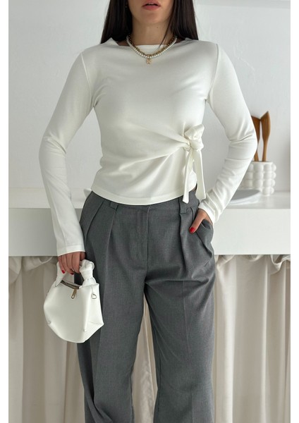 Kadın Belden Bağlamalı Uzun Kollu Bluz – Minimal & Şehirli Stil modelleri