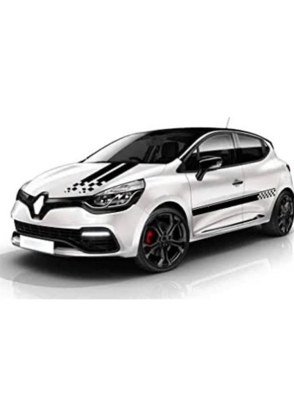 Renault Yan ve Kaput Şerit Sticker Etiket Model