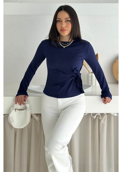 Kadın Belden Bağlamalı Uzun Kollu Bluz – Minimal & Şehirli Stil fırsatları