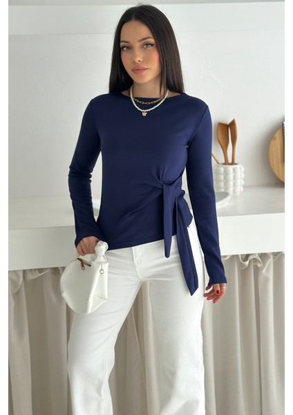 Kadın Belden Bağlamalı Uzun Kollu Bluz – Minimal & Şehirli Stil indirimleri