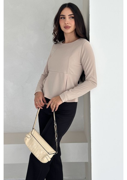 Kadın Volanlı Dikiş Detaylı Premium Bluz – Vücut Şekillendirici & Modern Kesim indirimleri