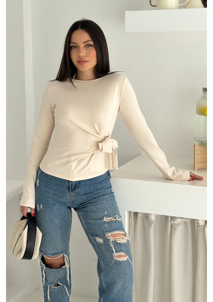 Kadın Belden Bağlamalı Uzun Kollu Bluz – Minimal & Şehirli Stil fırsatları