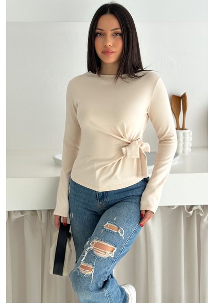 Kadın Belden Bağlamalı Uzun Kollu Bluz – Minimal & Şehirli Stil indirimleri