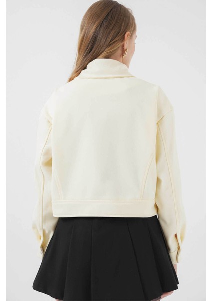 Kısa Kaşe Krem Kadın Ceket 0717 indirimleri