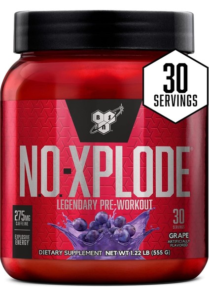 N.o.-Xplode Legendary Pre-Workout, Grape (555 G) No x Plode Extreme Maximum Performance Enerji