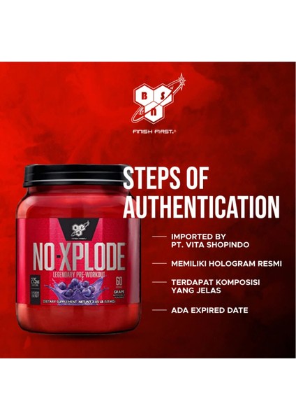 N.o.-Xplode Legendary Pre-Workout, Grape (555 G) No x Plode Extreme Maximum Performance Enerji modelleri