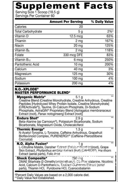 N.o.-Xplode Legendary Pre-Workout, Grape (555 G) No x Plode Extreme Maximum Performance Enerji fırsatları