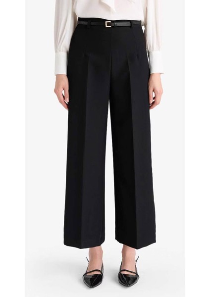Culotte Yüksek Bel Düz Paça Siyah Kadın Pantolon E7242AX/BK81 indirimleri