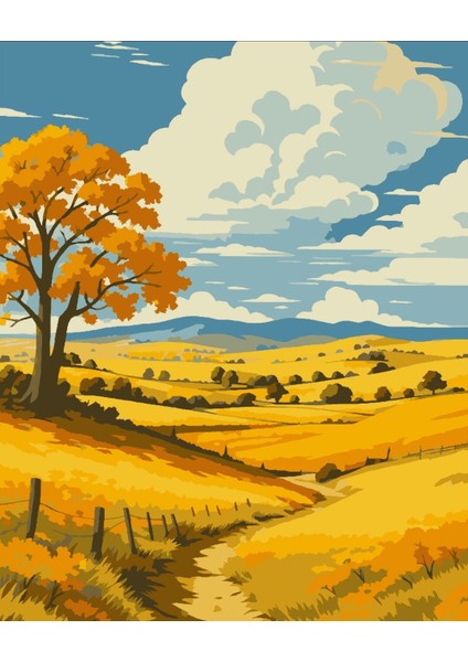 Sayılarla Boyama Seti 40X50 cm (Çıtalı) Fırça Boya Dahil Numaralı Tuval Bahar Manzara fiyatları