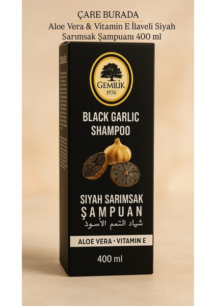 Gemilik - Aloe Vera & Vitamin E Ilaveli Siyah Sarımsak Şampuanı 400 ml