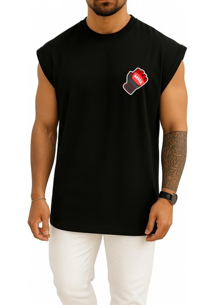 Oversize Mma Box Eldiveni Cep ve Sırt Tasarımlı Atlet