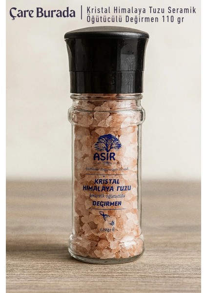 Asır - Kristal Himalaya Tuzu Seramik Öğütücülü Değirmen 110 gr