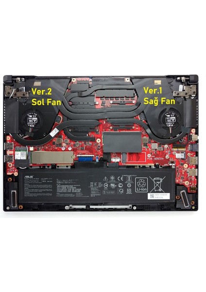 Asus FX516P Notebook Fan / Ver.2 (Sol Fan) 12V