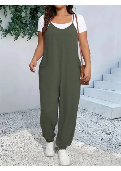 Kadın Askılı Halter Yaka Şalvar Tulum