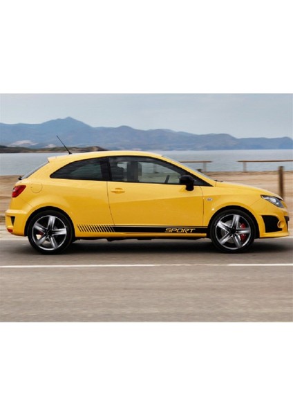 Sport Yazılı Yan Kapı Kesikli Şerit Sticker Etiket Modeli