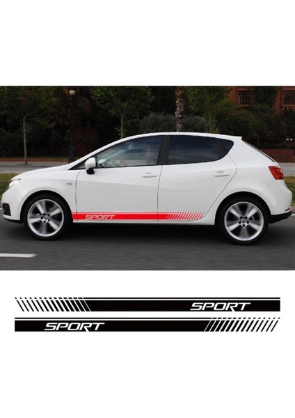 Sport Yazılı Yan Kapı Kesikli Şerit Sticker Etiket Modeli fiyatları