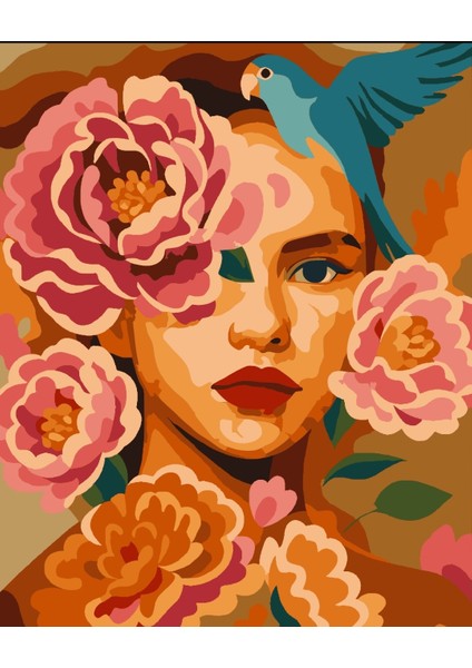 Sayılarla Boyama Seti 40X50 cm (Çıtalı) Fırça Boya Dahil Numaralı Tuval Kadın Yüzü fiyatları