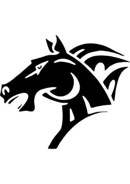 At Kafası Model 2 Oto Özel Yeni Sticker Siyah 25 x 22 cm