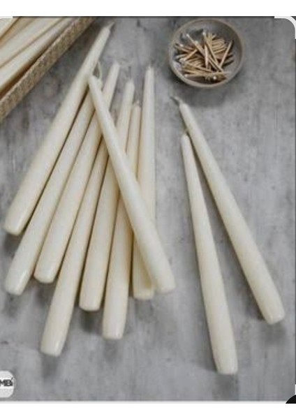 10'lu Krem-Şamdan Mum-Konik Mum modelleri