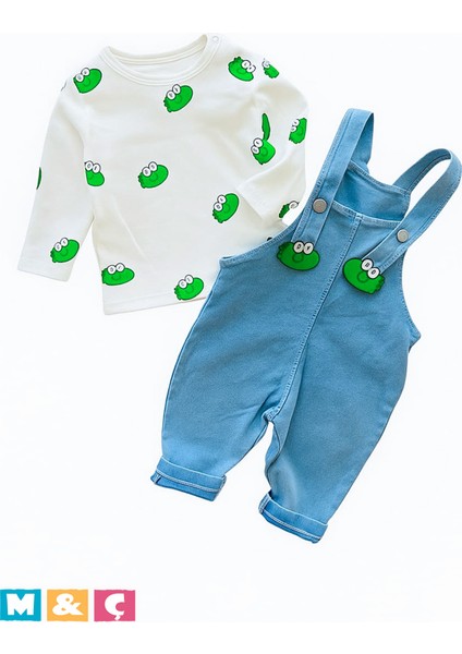Sevimli Jean Erkek Kız Bebek Bluzlu Salopet 2li Takım Baby Outfit fiyatları