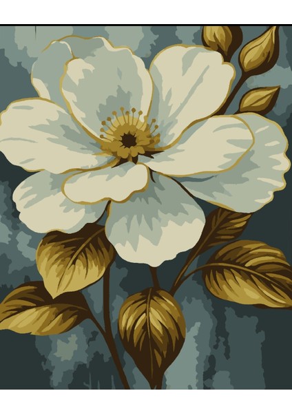 Sayılarla Boyama Seti 40X50 cm (Çıtalı) Fırça Boya Dahil Numaralı Tuval Beyaz Çiçek fiyatları