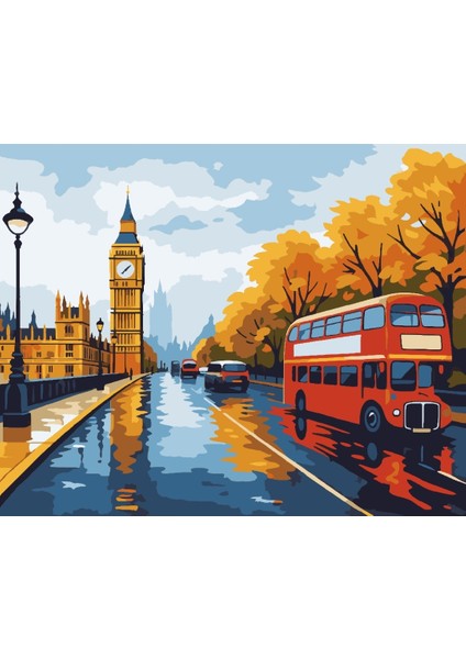 Sayılarla Boyama Seti 40X50 cm (Çıtalı) Fırça Boya Dahil Numaralı Tuval Saat Manzara fiyatları