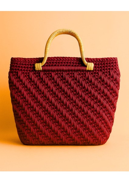 🌸 El Yapımı Makrome Çanta – Renkli Örgü Desen, Şık