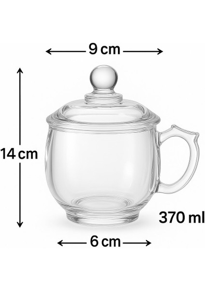 2 Adet Cam Kapaklı Büyük Boy Bitki Çayı Kupası 370 Ml. fiyatları