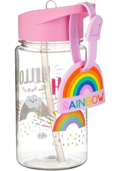 Kız Çocuk Matara Pop Up, Pembe Rainbow, Gökkuşağı Suluk, Isim Etiketli, 440 ml modelleri