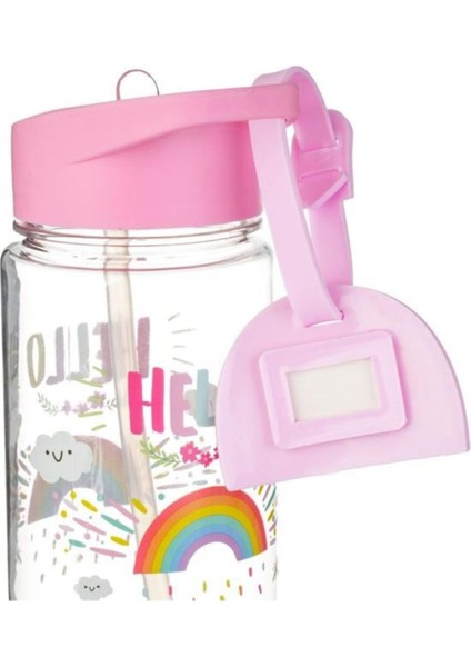 Kız Çocuk Matara Pop Up, Pembe Rainbow, Gökkuşağı Suluk, Isim Etiketli, 440 ml fırsatları