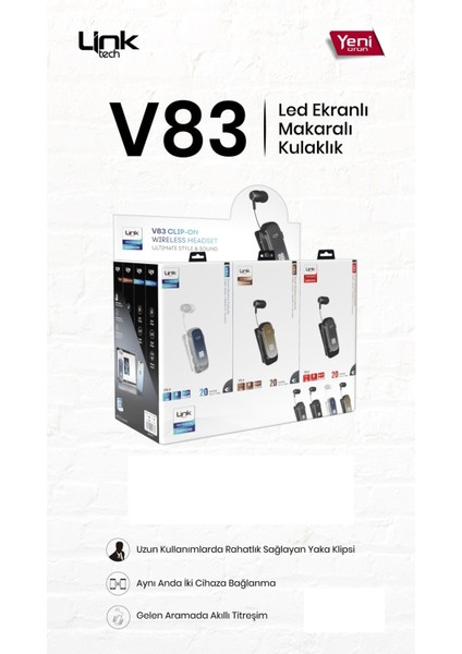 V83 Bluetooth Kulaklık Ekranlı Makaralı Titreşimli fiyatları