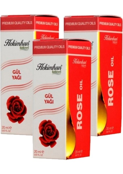 Gül Yağı 20 ml 3 Adet