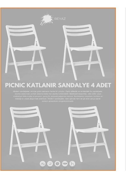 4 Adet Katlanabilir Kamp Piknik Sandalyesi fiyatları