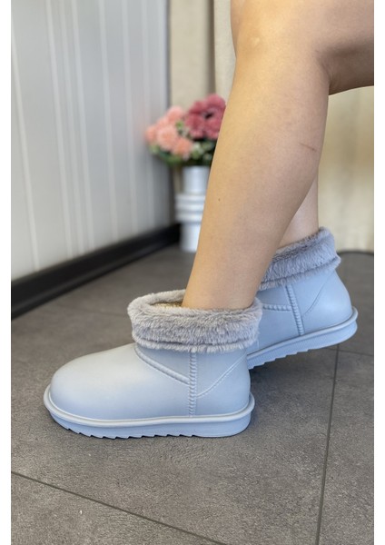 Gri Su Geçirmez Içi Kürklü Kısa Kadın Hafif Yağmur Botu TMD2025200 fiyatları