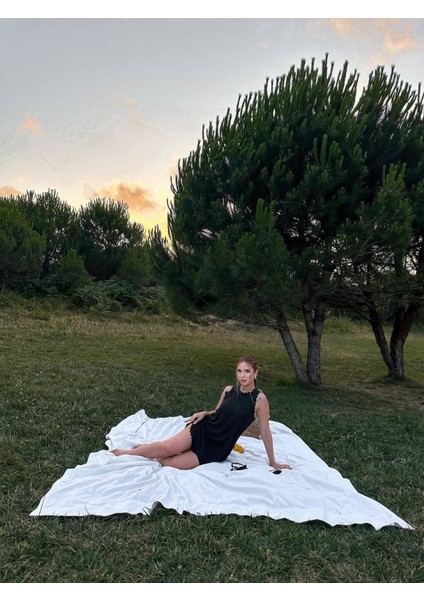 Kadın Keten Kumaş Kolsuz Mini Boy Elbise fırsatları