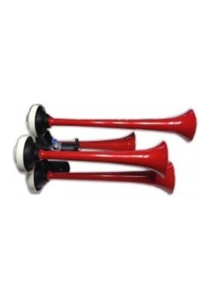 HIDO-590B-24 - Havalı Korna Kırmızı 4 Borulu Metal Düz 24V modelleri