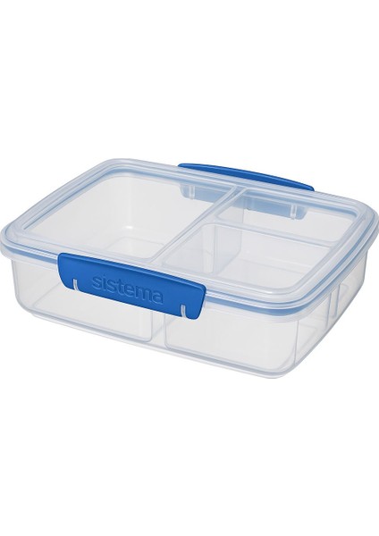 To Go 820ML 3 Bölmeli Klipli Saklama Kabı – Bpa’sız, Mikrodalga & Bulaşık Makinesi Uyumlu, Mavi Kapaklı fiyatları