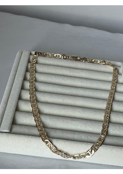 Kolye Xupıng Kalite Gurme Kuyumcu Işçiliği 14 K Renk Şık ve Kaliteli 45 cm