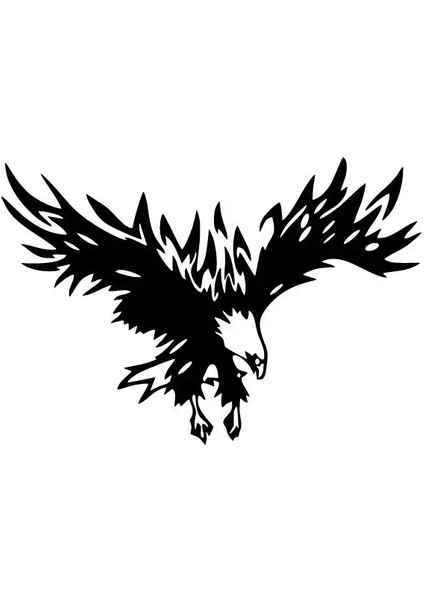 Uçan Kartal Oto Özel Yeni Sticker Siyah 25 x 17 cm