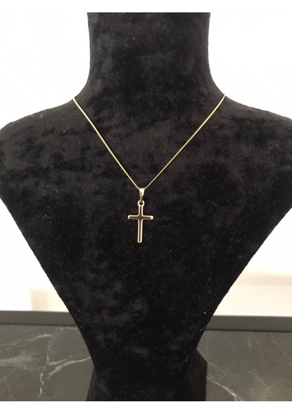 PASLANMAZ ÇELİK GOLD İNCE ZİNCİRL PARLAK SADE MODEL HAÇ KOLYE fiyatları