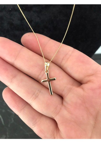 PASLANMAZ ÇELİK GOLD İNCE ZİNCİRL PARLAK SADE MODEL HAÇ KOLYE fırsatları