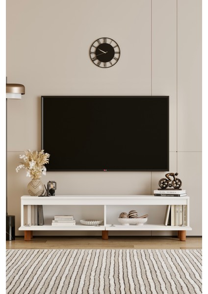 Mila beyaz Mdf 160 cm Tv Ünitesi-Raflı,kapaklı,ayaklı modelleri